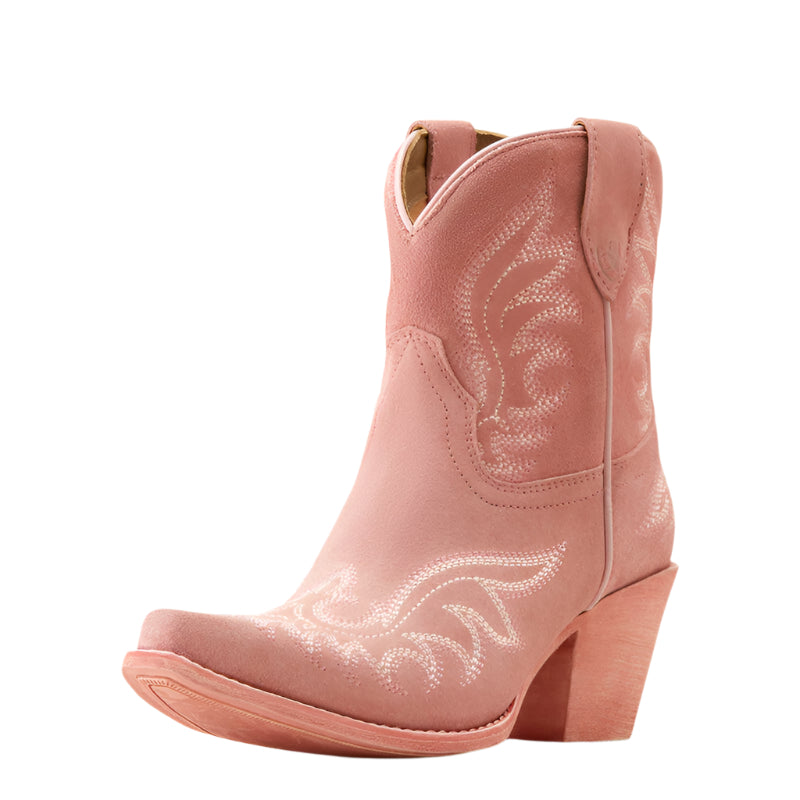Women's Ariat  Carnation Pink Suede Chandler Western Bootie 10050900