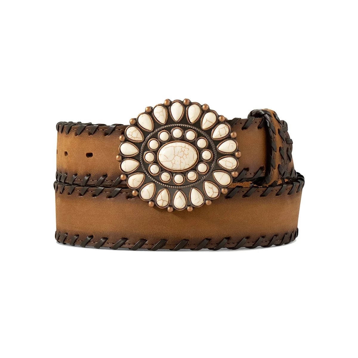 時計 Stone  belt brown Women's Ariat Genuine Leather Belt A1567302 – Crazy House Western Wear