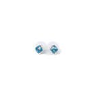 Women's Bilagaana Handmade Blue Turquoise Square Stud Earrings
