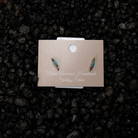 Women's Bilagaana Handmade Mini Turquoise Stone Bar with Silver Edges
