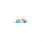 Women's Bilagaana Handmade Silver and Turquoise Diamond Studs