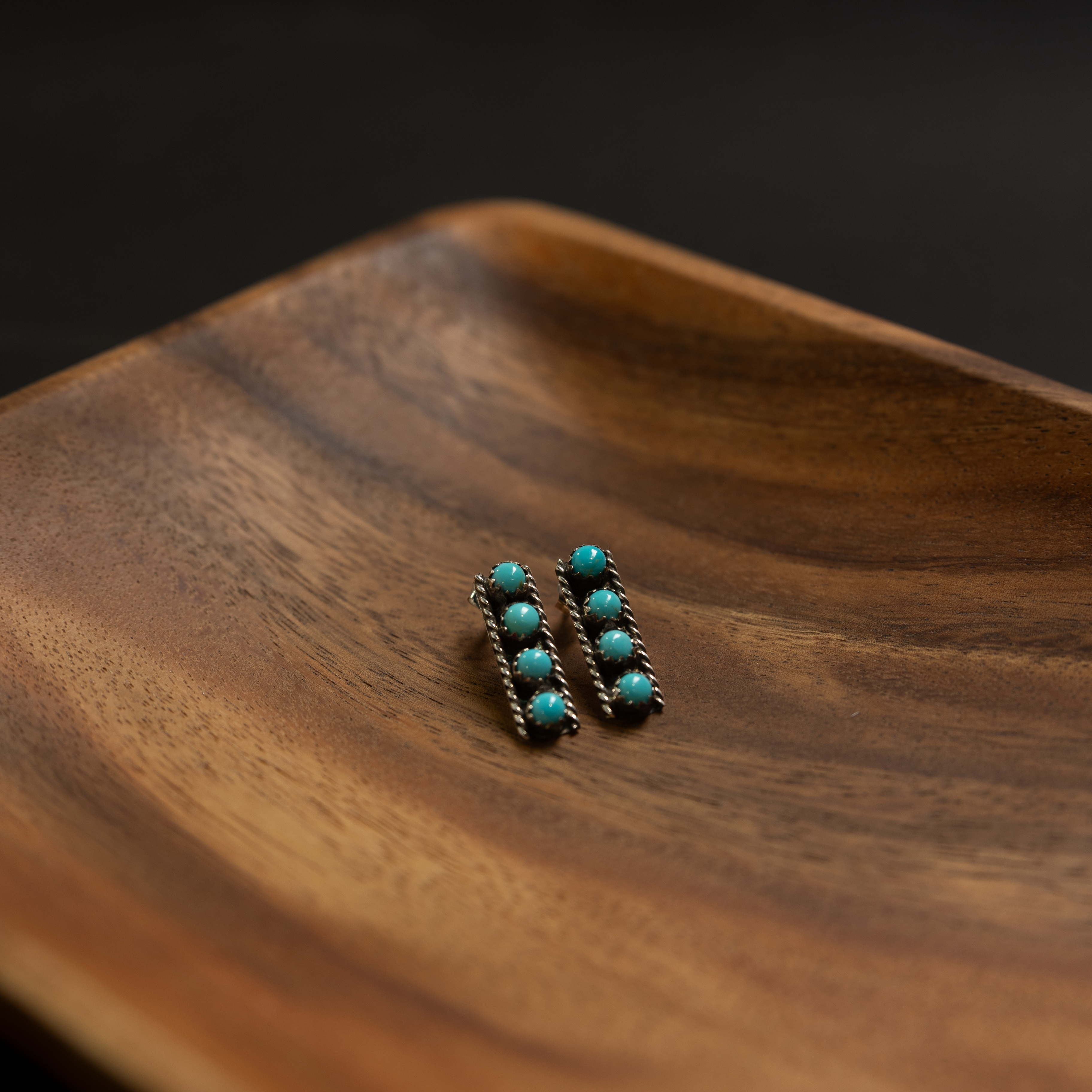 Women's Bilagaana Handmade Silver and Turquoise Earrings
