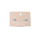 Women's Bilagaana Handmade Silver and Turquoise Stone Stud Earrings
