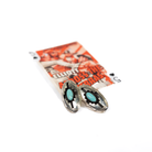 Women's Bilagaana Silver and Turquoise Earrings with Black Inlay