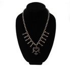 Women's Bilagaanas Handmade Silver Navajo Pearl Thunderbird Heart Necklace