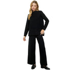 Women's Black Crop Sweater Pants