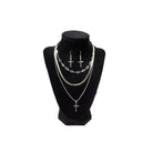 Women's Blazin Roxx 3 Chain Silver Necklace with Earrings 301000836