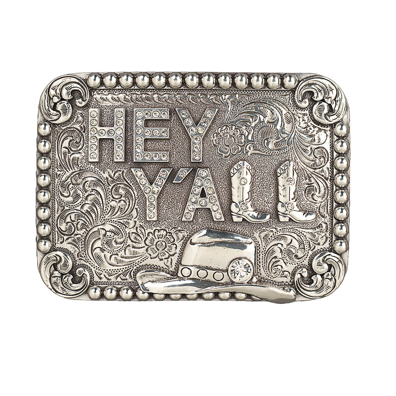 Women's Blazin Roxx Rectangle Silver Engraved Belt Buckle 37932