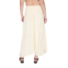 Women's Blu Pepper Butter Yellow Stripe High Waist Pleated Midi Skirt B5SX1001-B