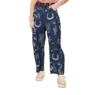 Women's Blue B Garment Washed Western Barrel Jeans 37963P