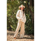 Women's Blue B Western Printed Quilted Shacket 37128J