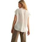 Women's Button Down Cap Sleeve Shirts MMT1194