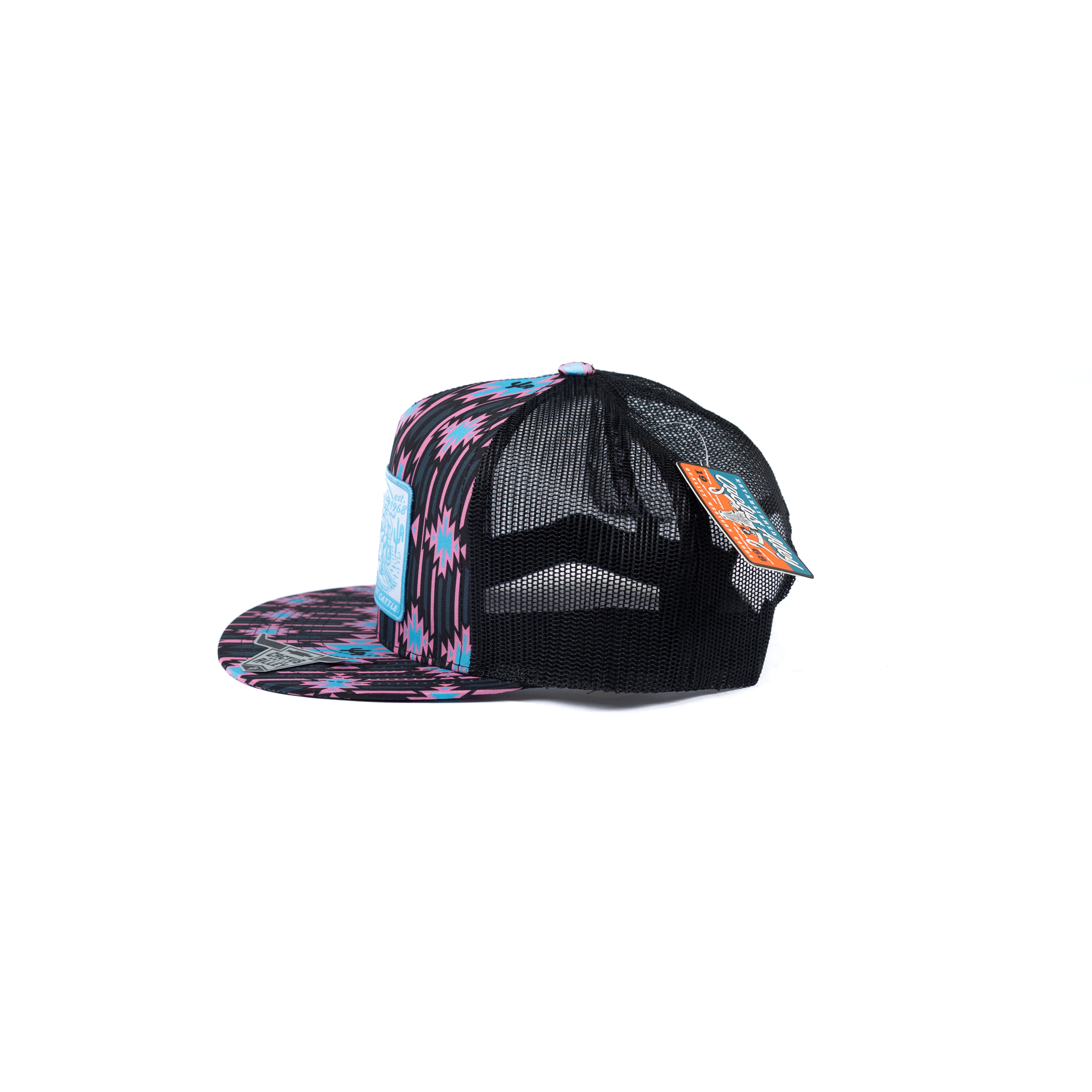 Women's Cactus Alley Pink and Blue Aztec Surfin Cowboys Cap