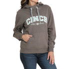 Women's Cinch Brown Logo Pullover Hoodie MAK7914002