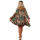 Women's Collared Floral Dress with Ruffle HD7160A