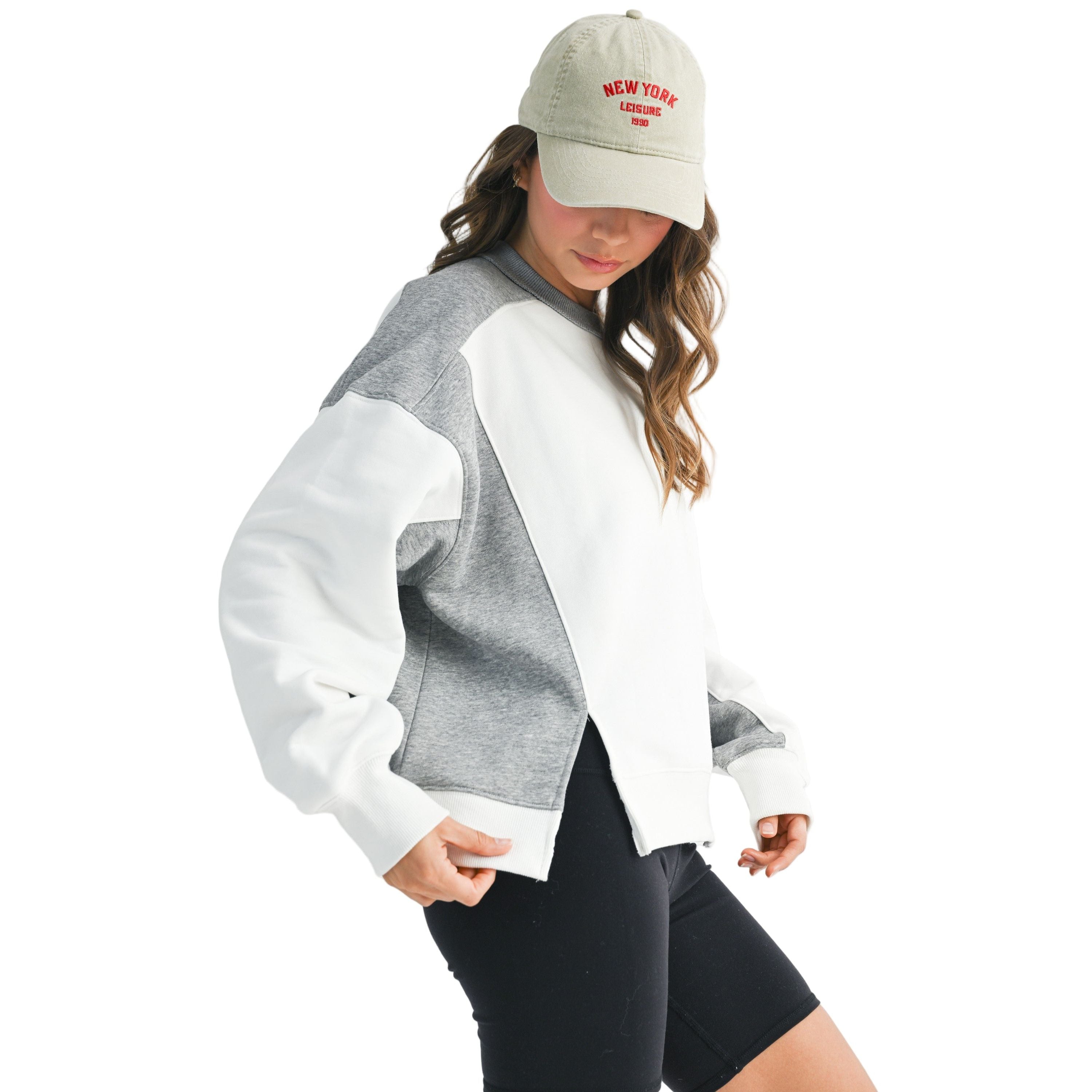 Women's Colorblock Terry Pullover Sweatshirt 9106GK