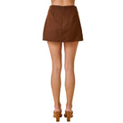 Women's Contrast Piping Mini Skirt with Overlay Panel and Tie Detail A4707