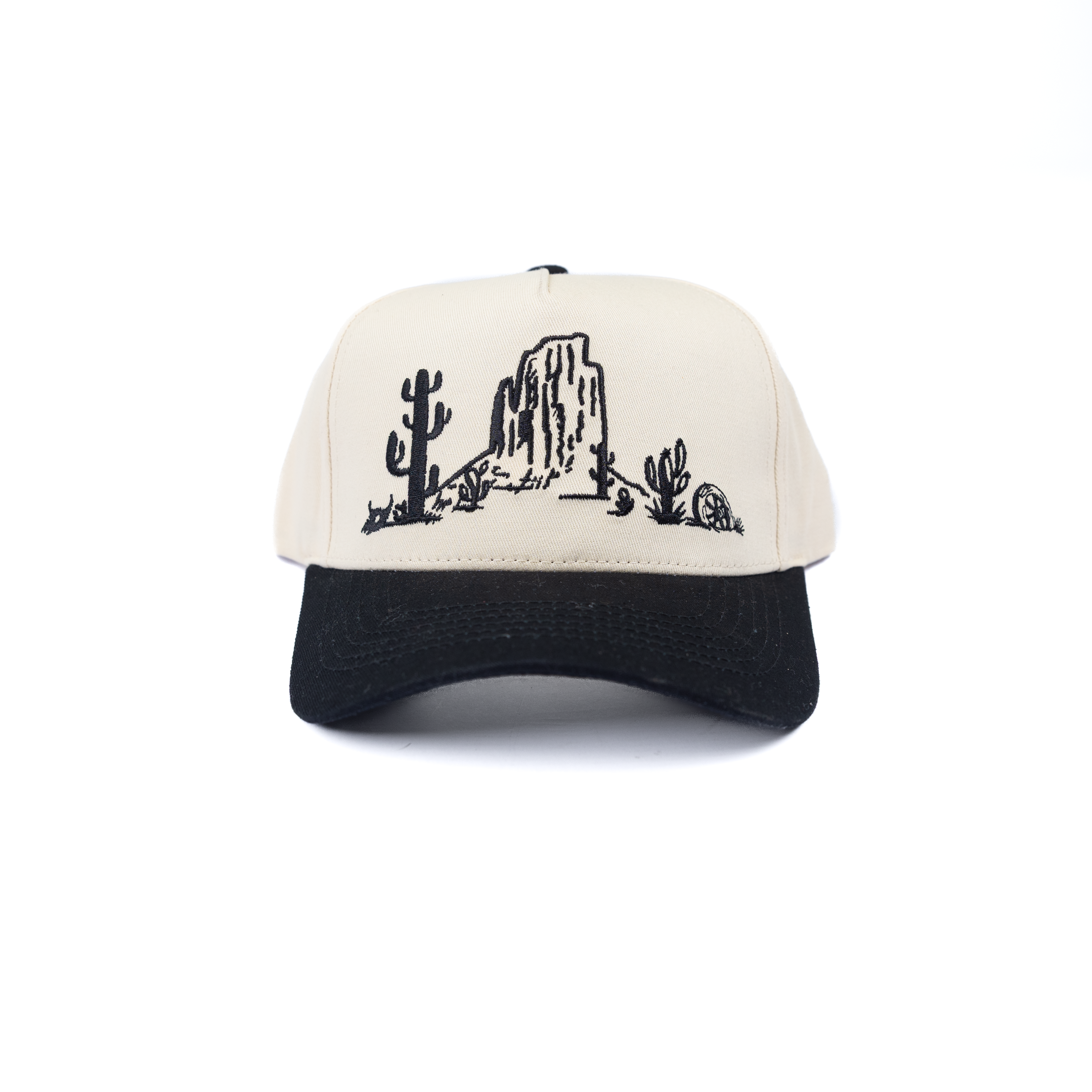 Women's Cream and Black Western Scene Cap