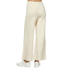 Women's Cream Cropped Wide Sweater Pants