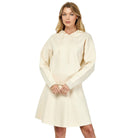 Women's Cream Hooded Long Sleeve Sweater Top