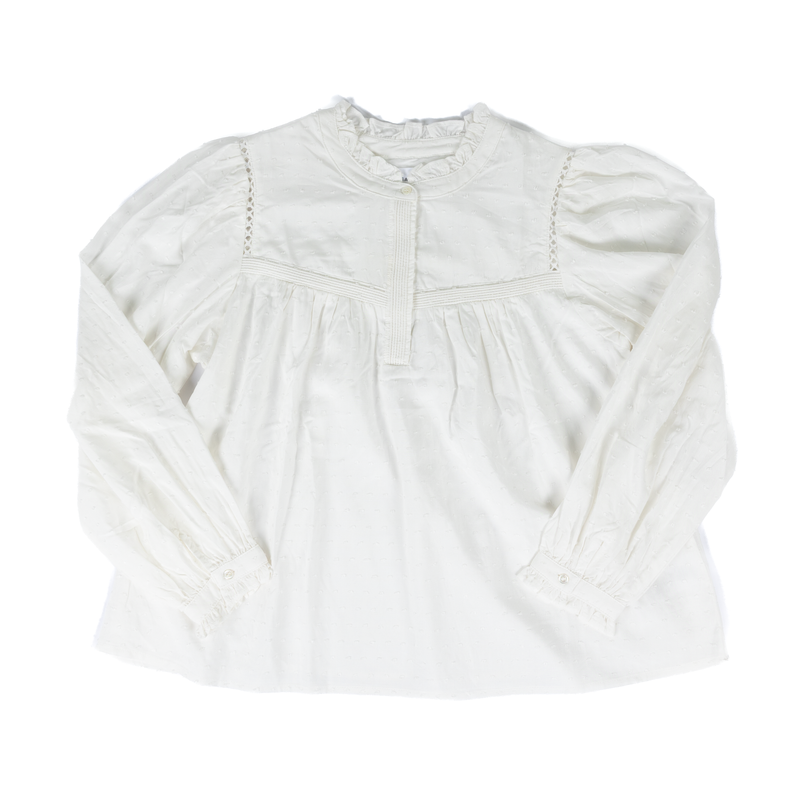 Women's Dear John Naida White Long Sleeve Blouse DSH1518WHT