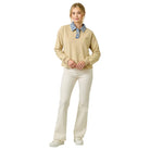 Women's Denim Collar Washed Polo Shirt 61239