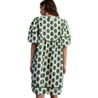 Women's Easel Sage Green Polka Dot Linen Mini Dress ED29634