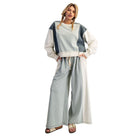 Women's ee:some Frayed Color Block Long Sleeve Pullover TK13004