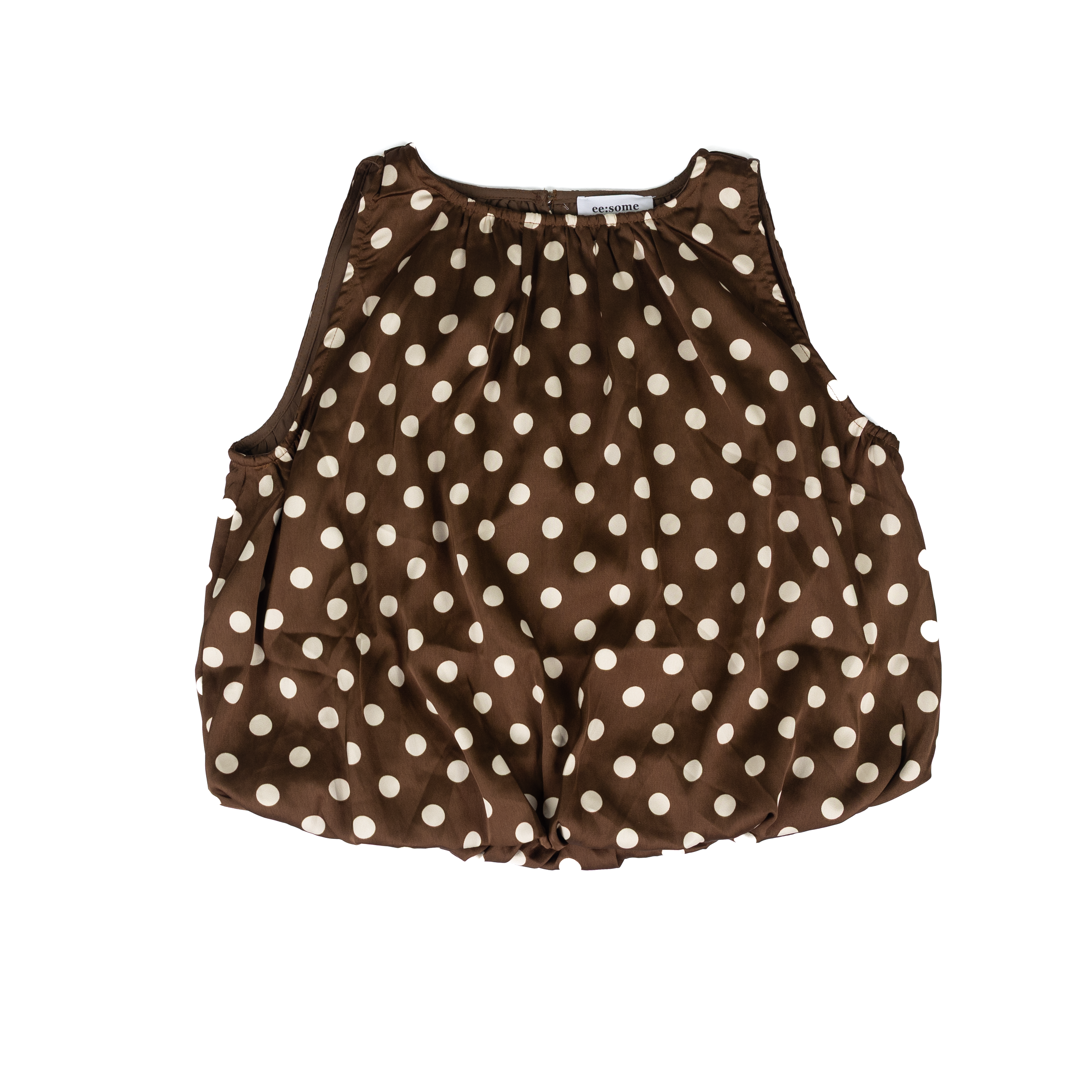 Women's ee:some Sleeveless Polka Dot Cocoa Blouse TK16774 – Crazy