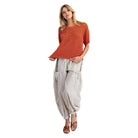 Women's  ee:some Waffle Knit Boxy Short Sleeve Sweater  SK14491