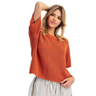 Women's  ee:some Waffle Knit Boxy Short Sleeve Sweater  SK14491