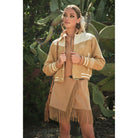 Women's Embroidered Contrast Bomber Jacket 36885J