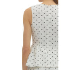 Women's Entro Black and White Polka Dot Sleeveless Top T30810
