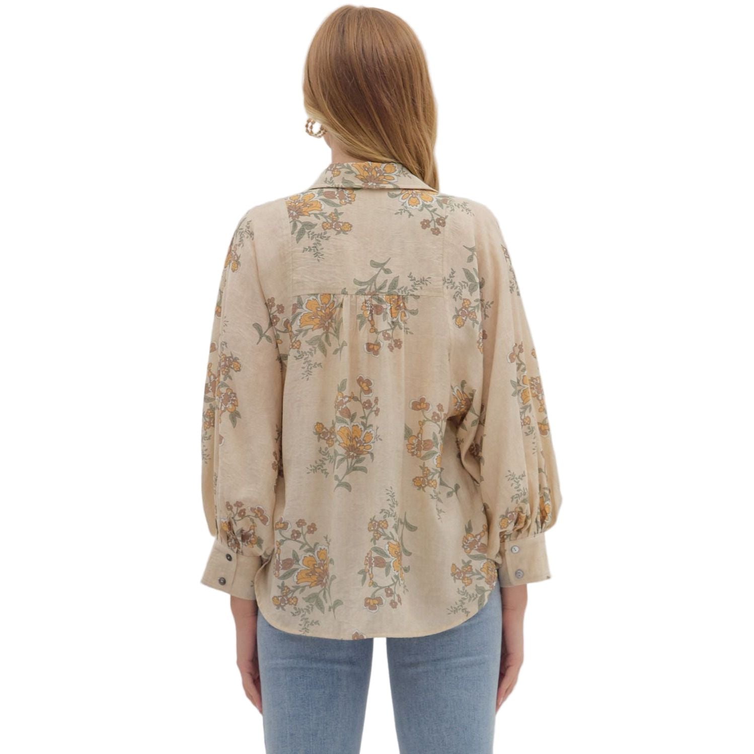 Women's Entro Floral Long Sleeve Blouse T28559