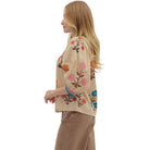 Women's Entro Floral Print 3/4 Puff Sleeve Blouse