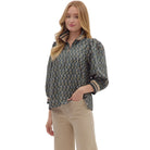 Women's Entro Floral Print 3/4 Puff Sleeve Top