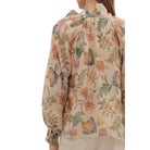 Women's Entro Floral Print Long Sleeve Bow Tie Blouse T29264