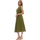 Women's Entro Green Slit Hem Dress D28522