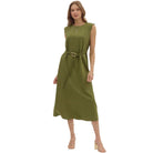 Women's Entro Green Slit Hem Dress D28522