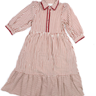 Women's Entro Red and White Striped Midi Dress D27342