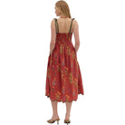 Women's Entro Red Floral Midi Dress D28250