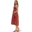 Women's Entro Red Floral Midi Dress D28250
