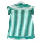 Women's Entro Short Sleeve Green and White Relaxed Fit Dress D31543
