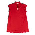Women's Entro Short Sleeve Red Dress with Scalloped Dress D31760
