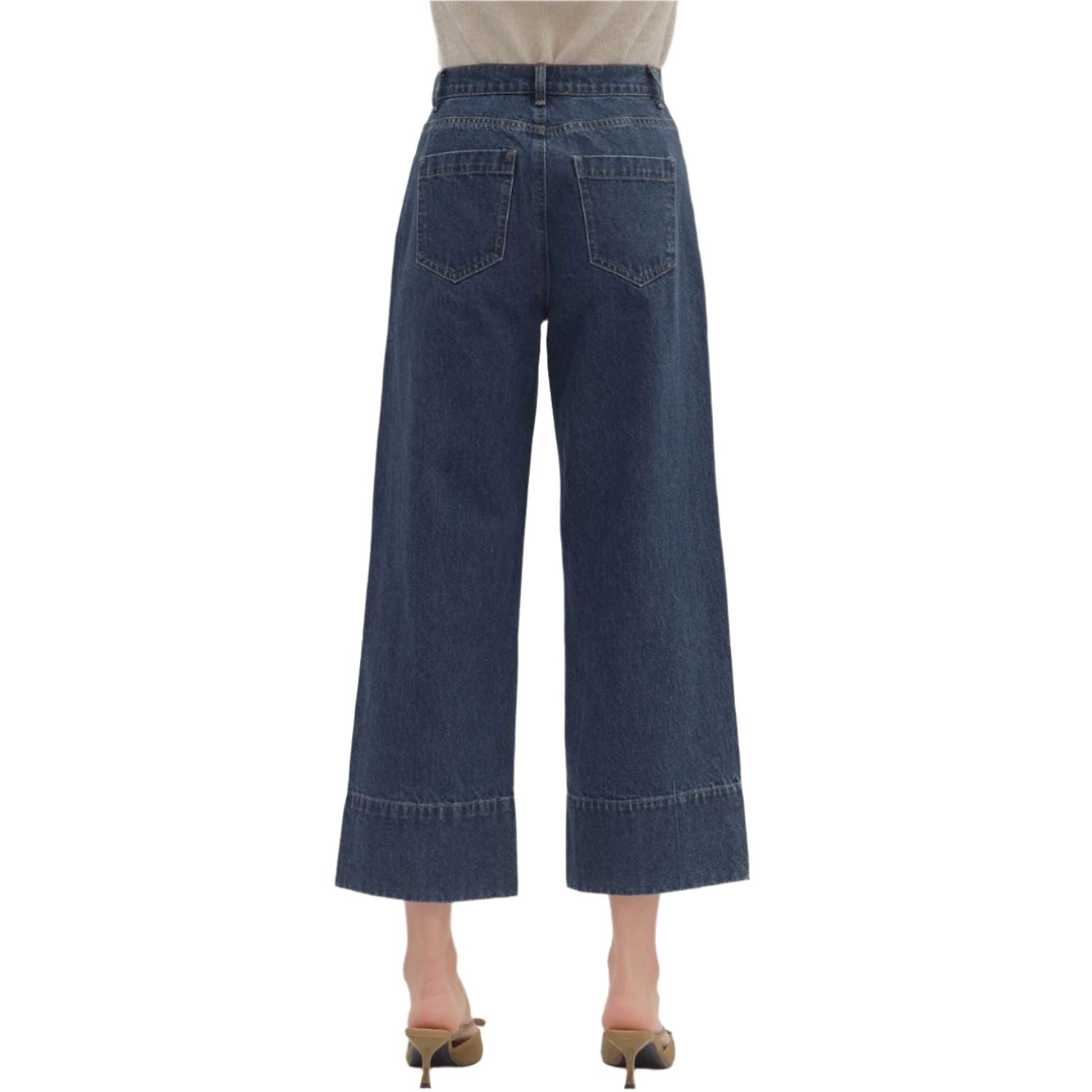 Women's Entro Solid Wide Leg Ankle-length Pants P27096