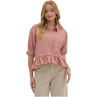 Women's Entro Stripe Patterned Ruffle Blouse T27230 - Crazy House Western Wear