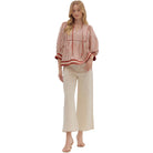 Women's Entro Striped Pattern Blouse T27889