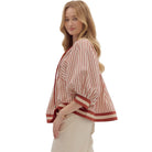 Women's Entro Striped Pattern Blouse T27889