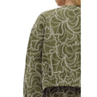 Women's Entro Textured Long Sleeve Zip Up Olive Jacket J27996