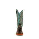 Women's Ferrini Caiman Black/Teal Stampede Boots  9039350